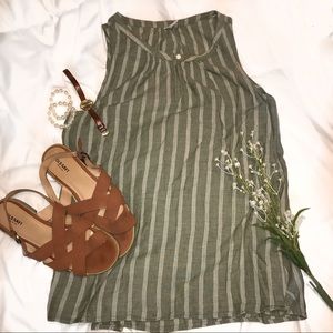 olive striped tank